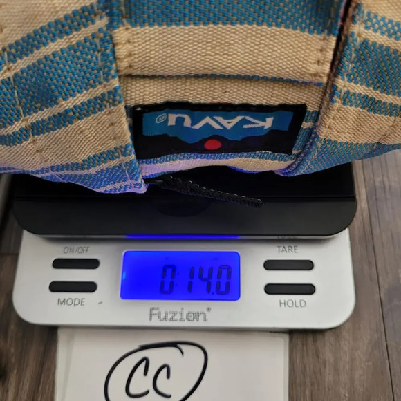 Kavu Women Interwoven Rope Bag Sling Pack Prism Stripe Blue White Zip Pocket - Picture 9 of 9